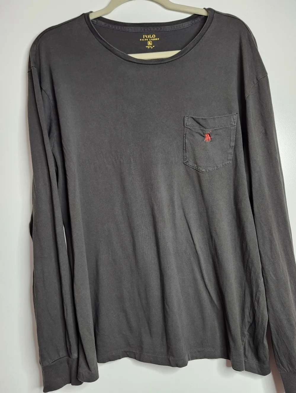 Polo Ralph Lauren Long Sleeve Pocket Tshirt Men XL Pony Cotton Soft Comfy Lounge